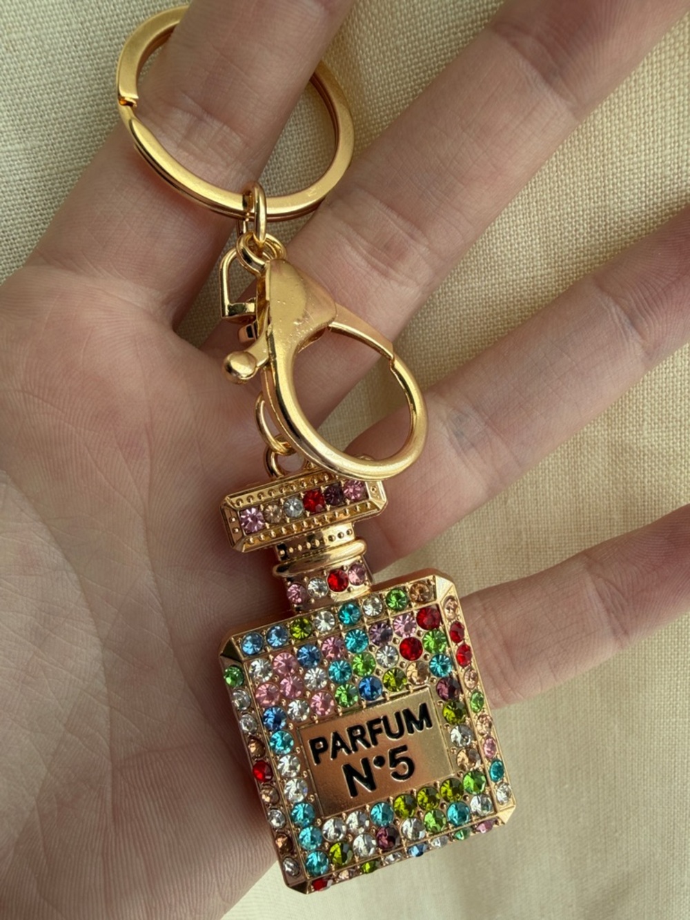 Parfum N°5 Multicolor Crystal Perfume Bottle Keychain